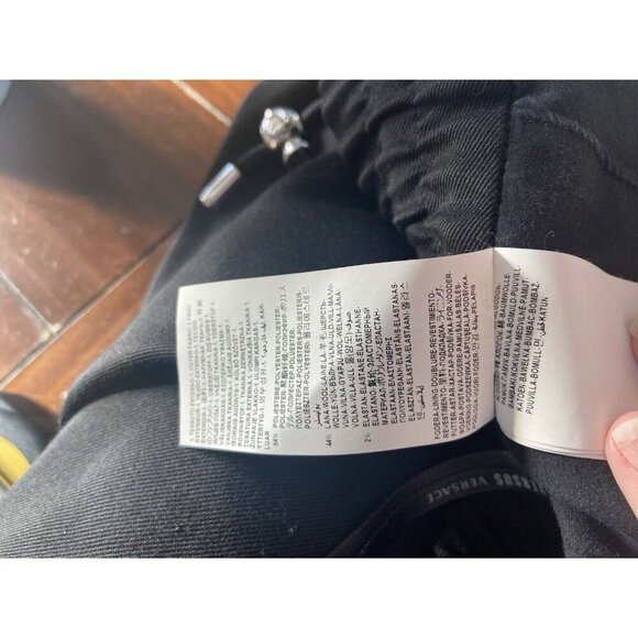 Versus Versace Jogger Pants Wool Blend Black Silver Toggle Size 52 XL - Picture 7 of 8